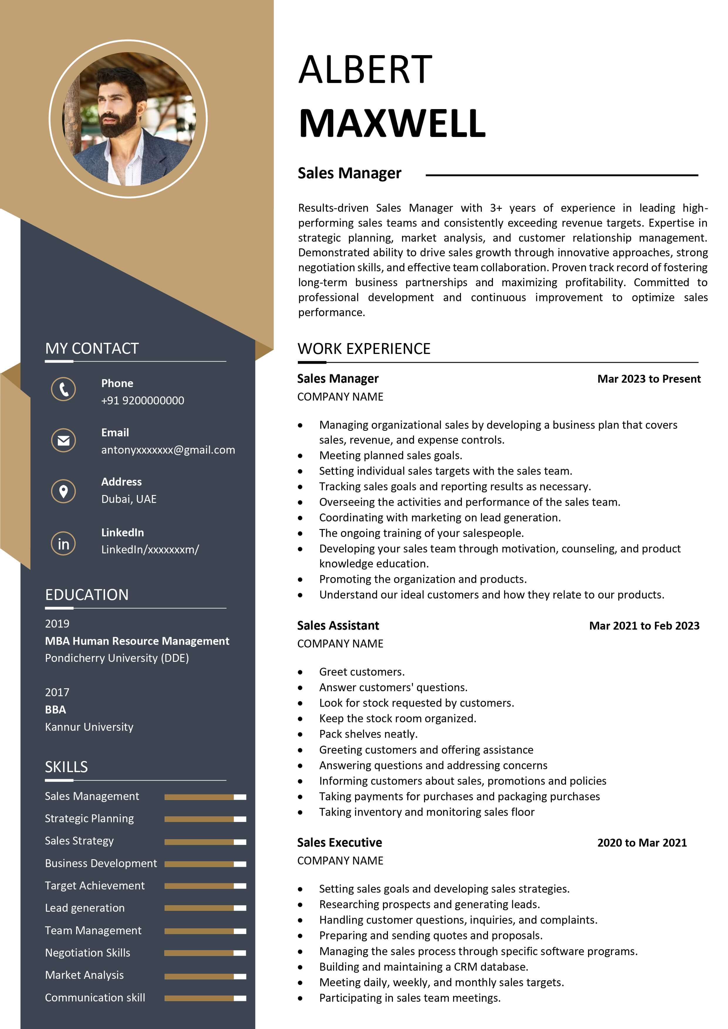 Free ATS Friendly Resume Template for MS Word