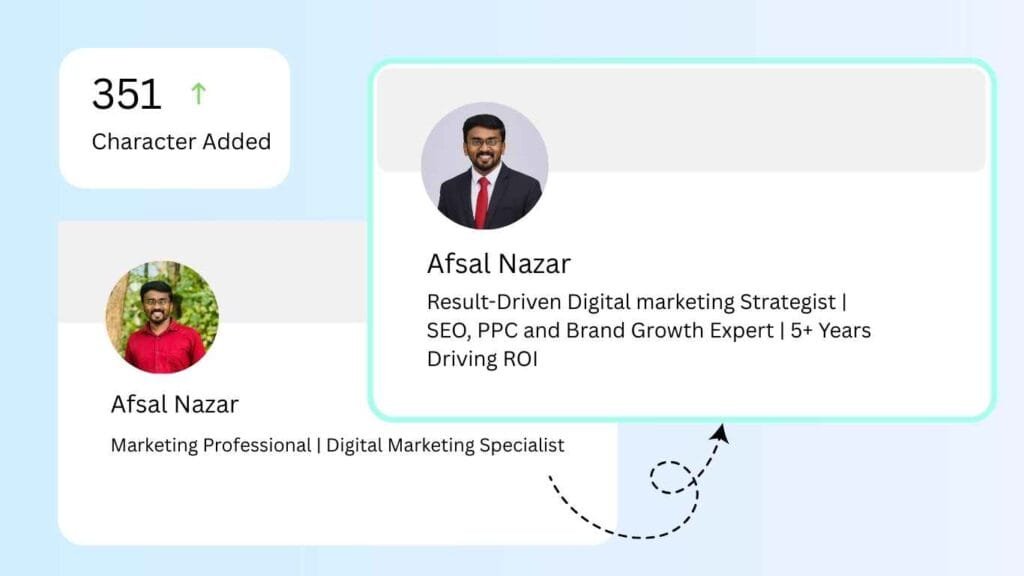 Optimized LinkedIn headline example designed to attract recruiters