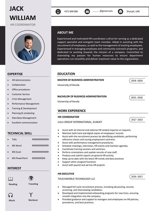 Professional resume template for freshers in Kerala – India and GCC job market format