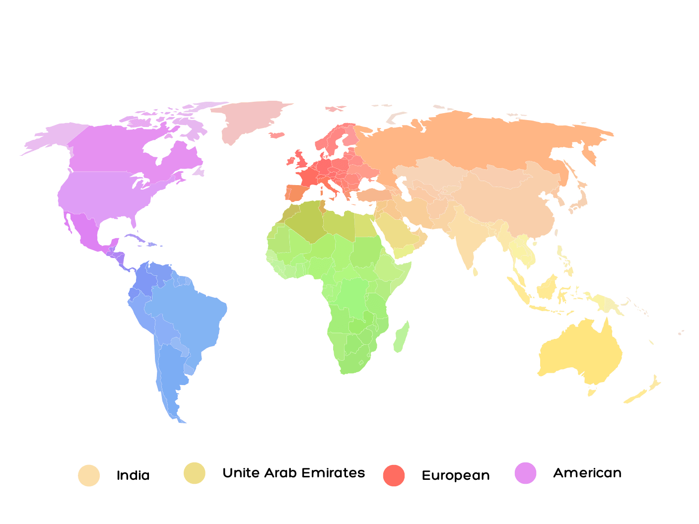 World map showing countries where Jhanvi resume writing services are accepted — India, UAE, Saudi Arabia, Qatar, UK, USA, Canada, Australia