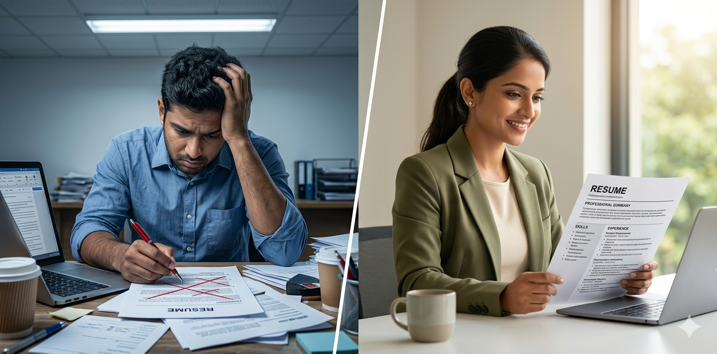 LinkedIn experience section — duty-based vs impact-based writing comparison for 2026