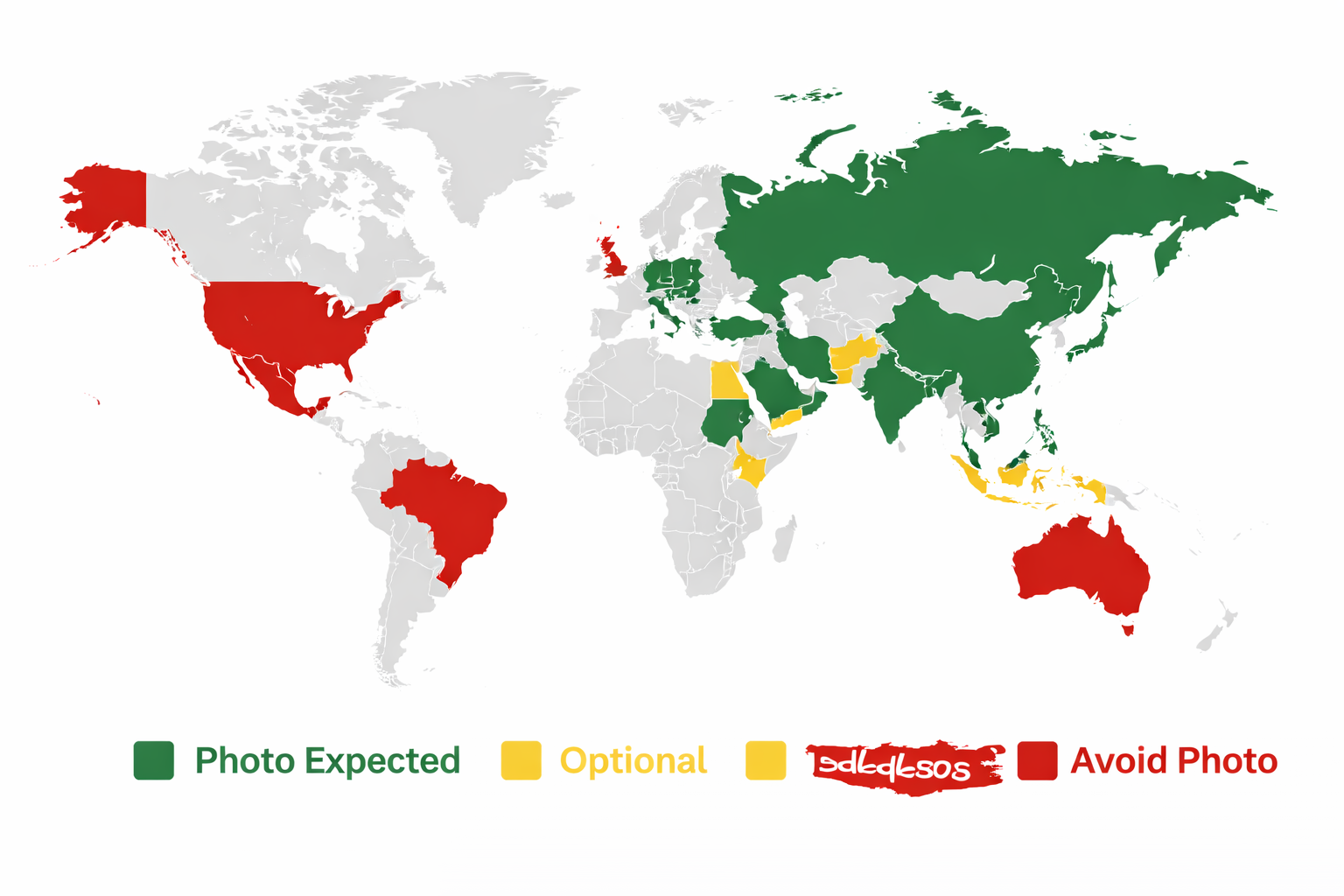 Resume photo rules by country — India, Gulf, USA, UK, Europe, Australia comparison chart