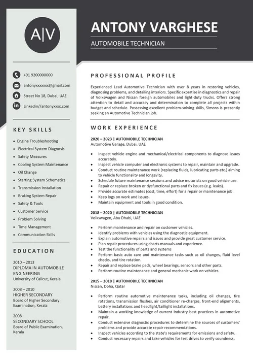 Custom creative CV for Qatar hospitality, marketing, and creative professionals