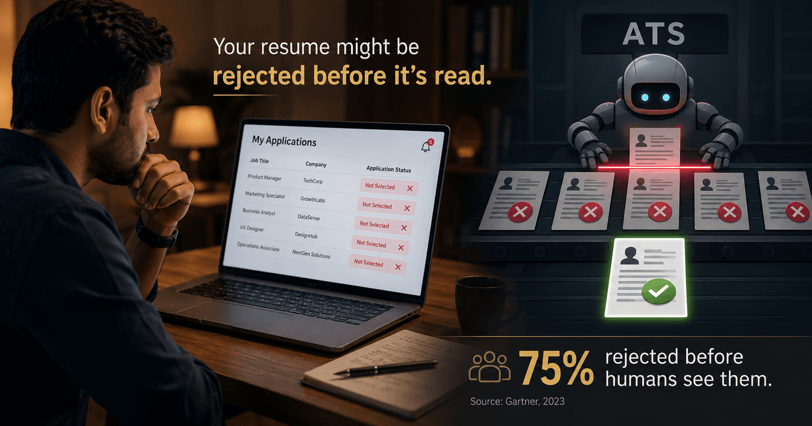 Why 75% of resumes get rejected by ATS in 2026 — 12 fixes for India and Gulf job seekers by Jhanvi Technologies